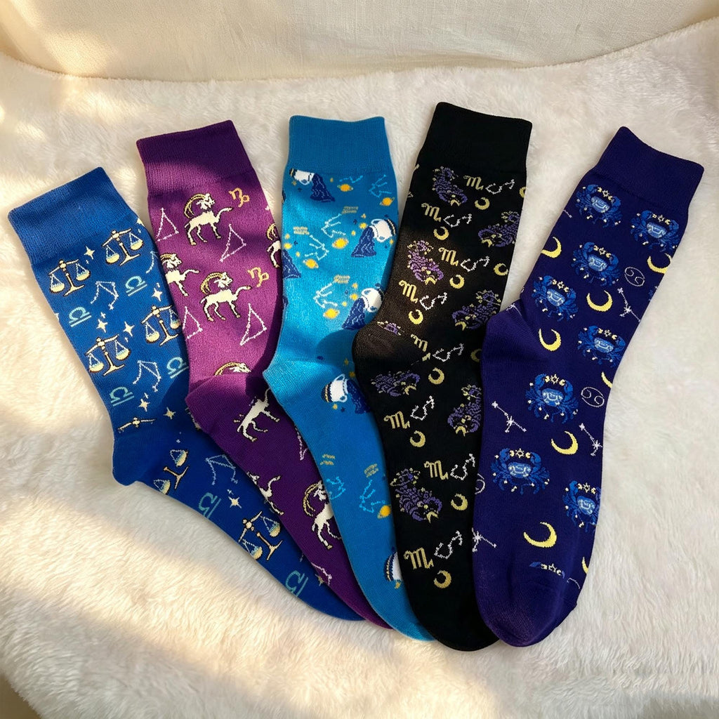 Zodiac Socks sock collection, Constellation Crew Socks, Five Pair Astrology Gift for Family by AnnieColors