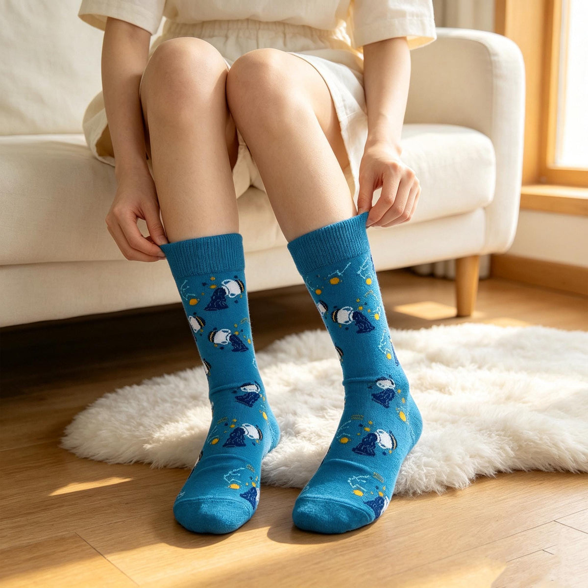 Zodiac Socks sock collection, Constellation Crew Socks, Five Pair Astrology Gift for Family by AnnieColors, view 3