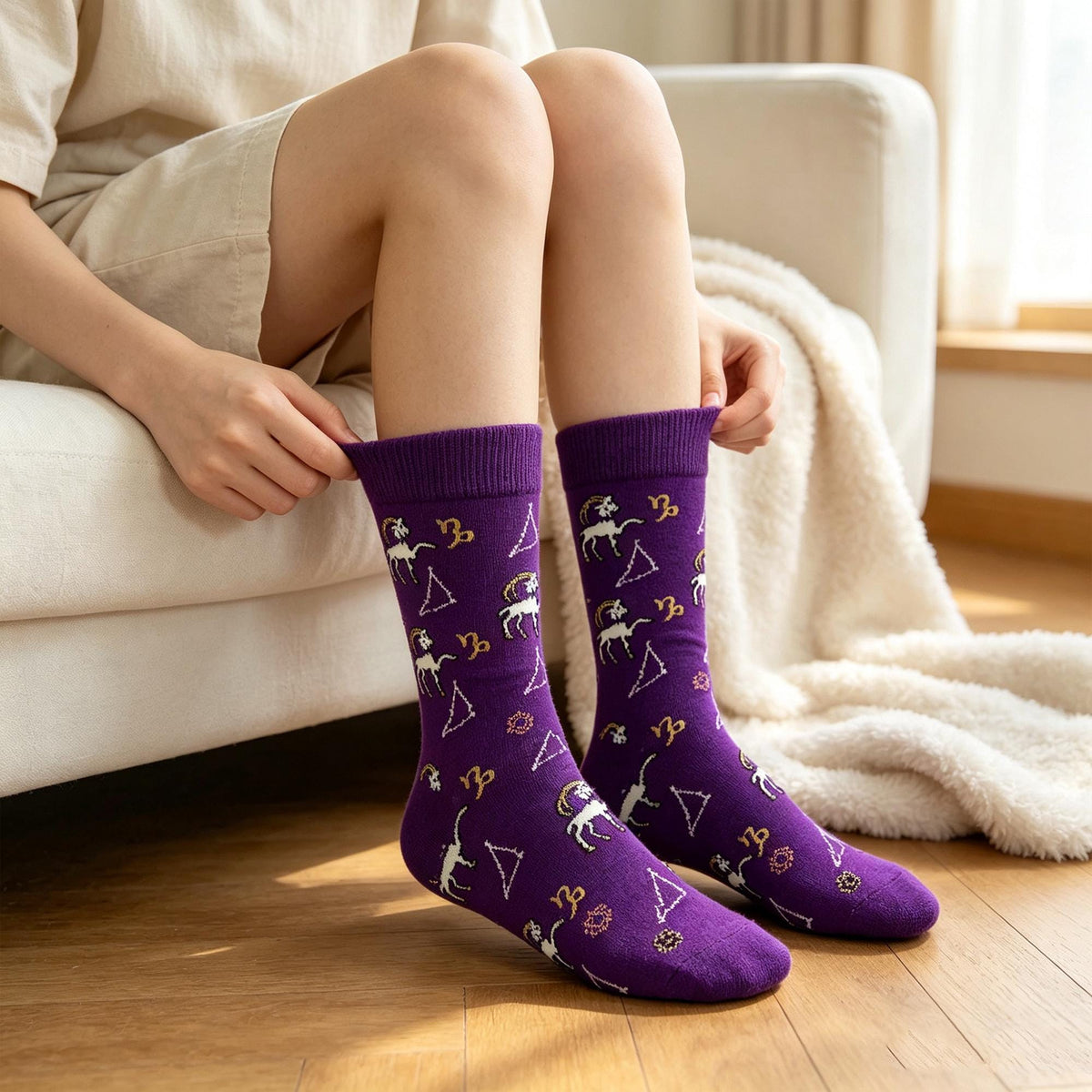 Zodiac Socks sock collection, Constellation Crew Socks, Five Pair Astrology Gift for Family by AnnieColors, view 5