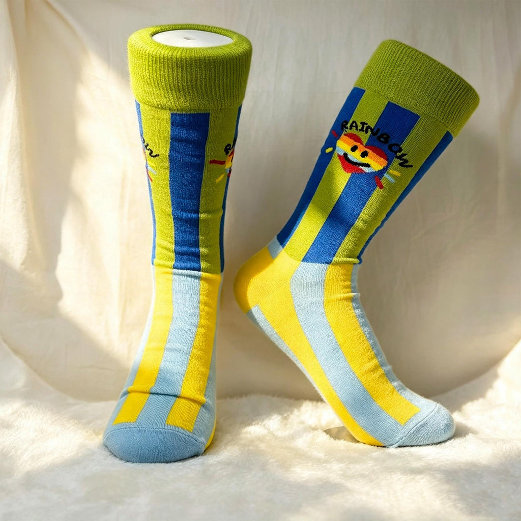 Rainbow Pride Socks sock collection, Heart Lips and Striped Crew Socks, Personalized Gift by AnnieColors, view 9