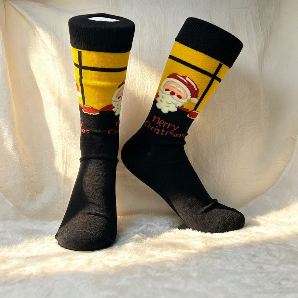 Funny Christmas Socks for Women, Festive Crew Socks, Coworker Holiday Gift by AnnieColors, view 7