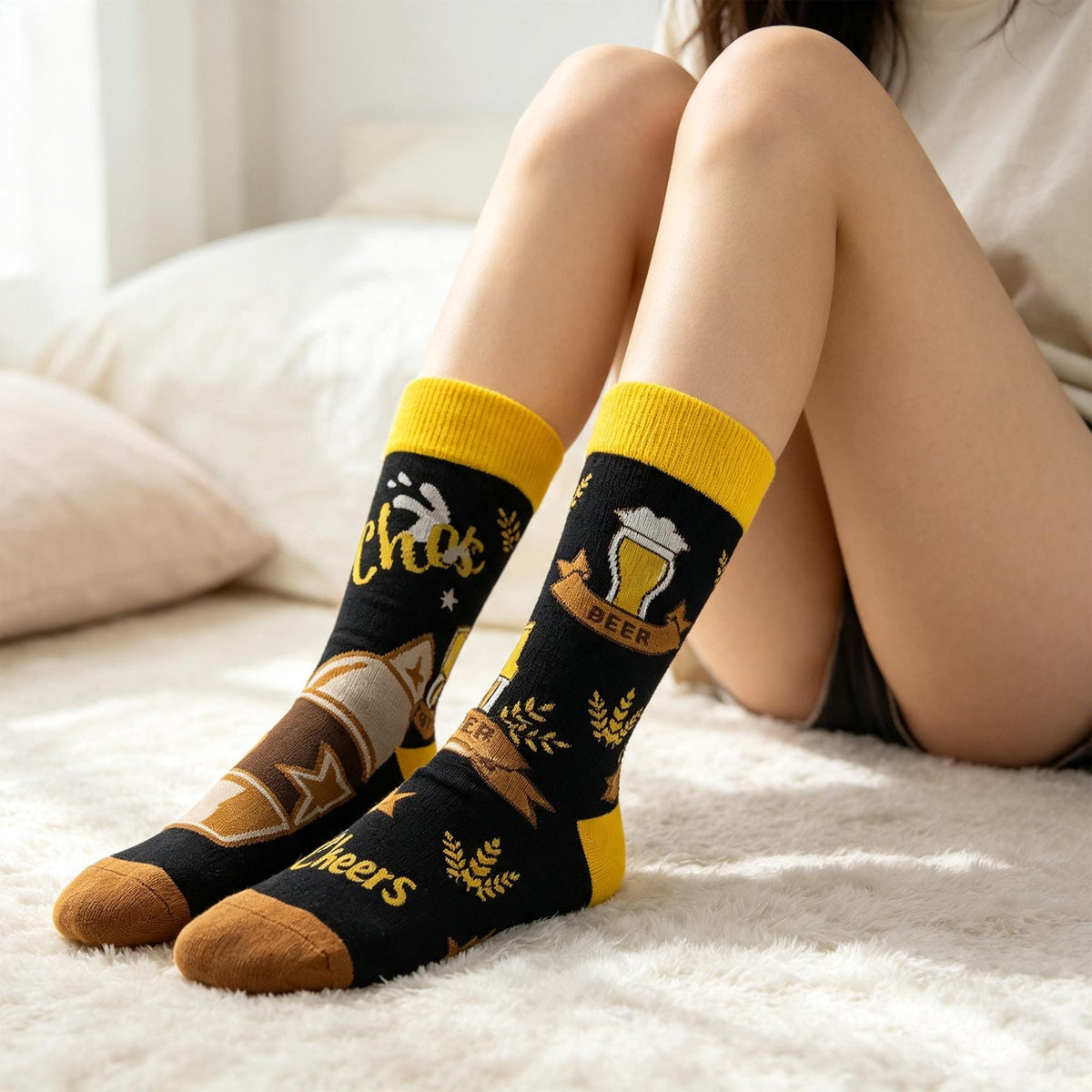 Oktoberfest Beer Socks, Brewery Crew Socks, Personalized Gift for Beer Lover by AnnieColors, view 2