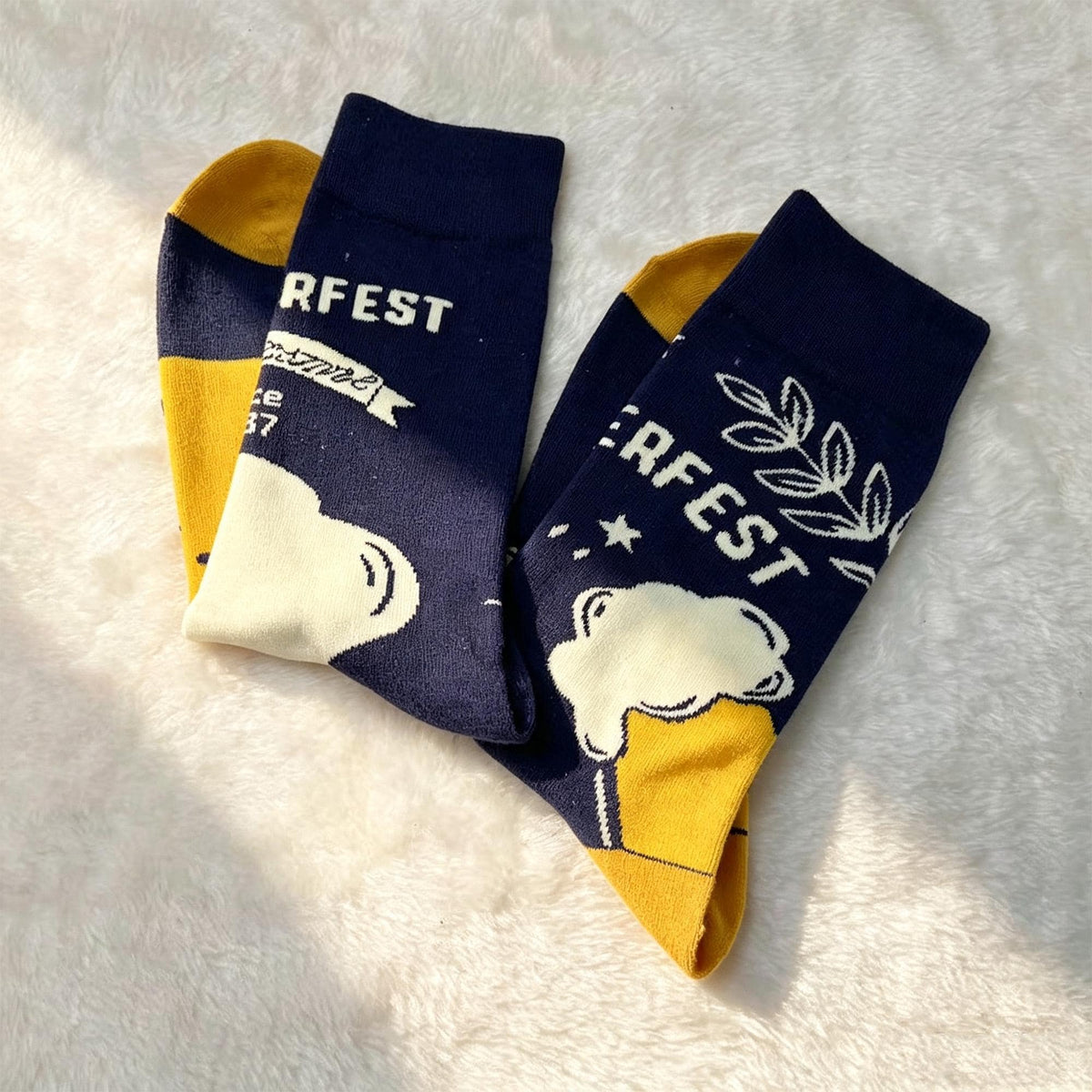 Oktoberfest Beer Socks, Brewery Crew Socks, Personalized Gift for Beer Lover by AnnieColors, view 9