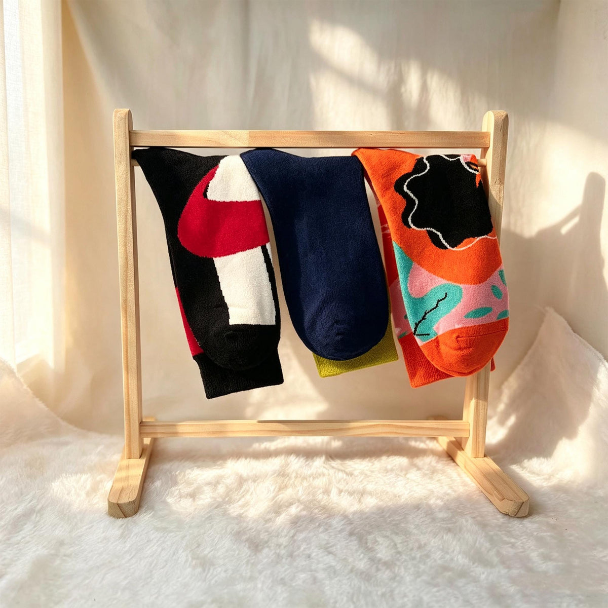 Artsy Socks sock collection, Abstract Portrait and Graphic Crew Socks, Trendy Wearable Art Gift for Arti... by AnnieColors…