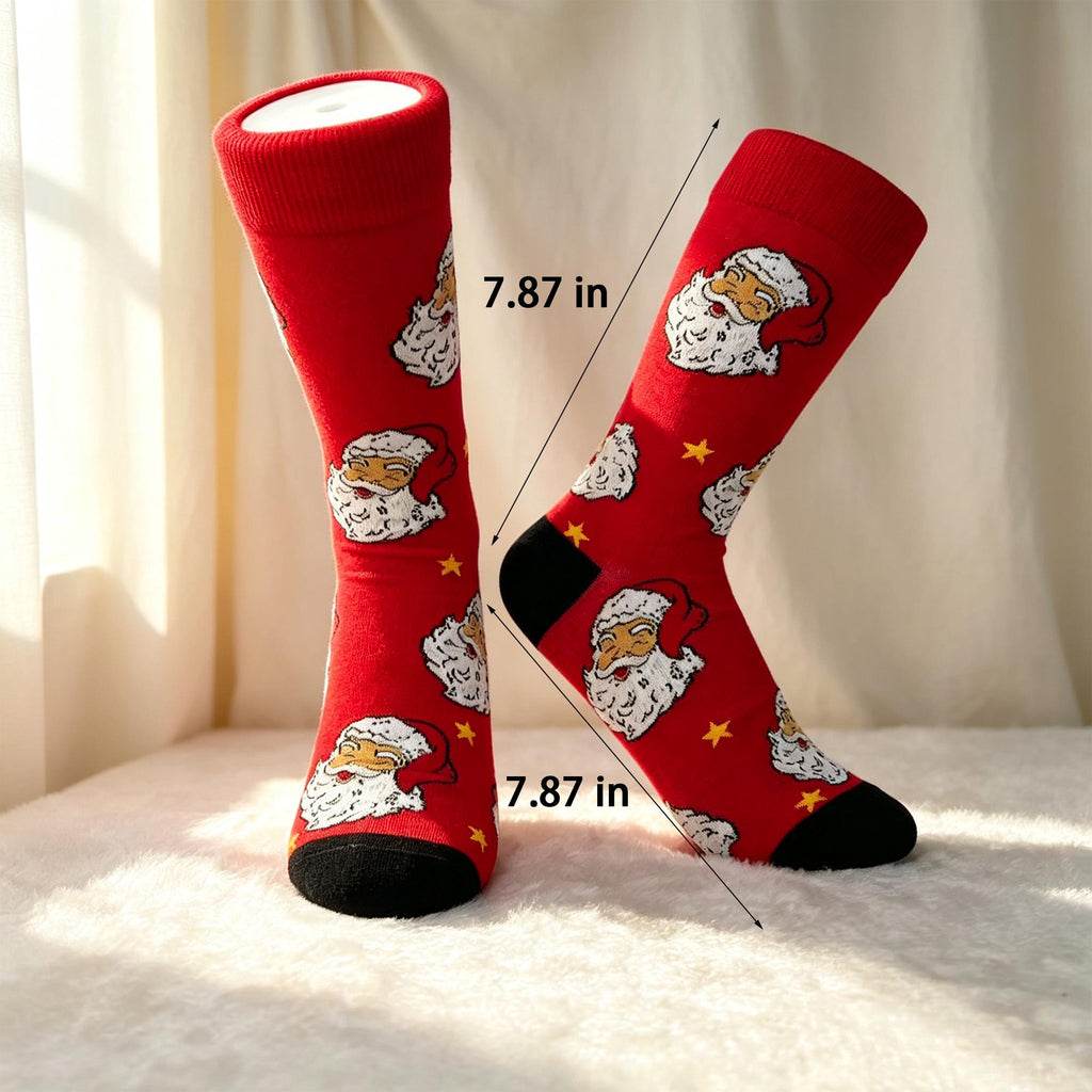 Mountain Christmas Socks sock collection, Santa Crew Socks, Winter Vacation Gift for Couples by AnnieColors, view 6