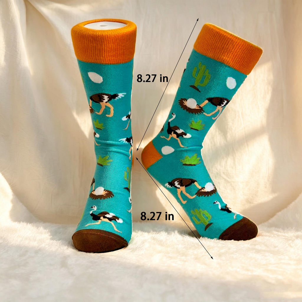 Quirky Animal Socks sock collection: Ostrich, Jellyfish and Elephant Crew Socks by AnnieColors, view 8