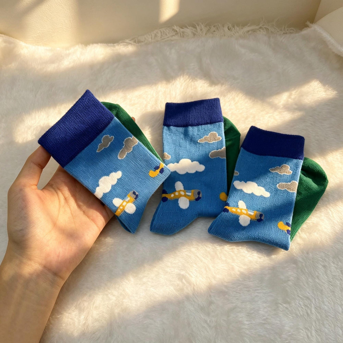 Vehicle Socks for Toddlers, Airplane Car and Carousel Kids Crew Socks, Birthday Gift for Boys and Girls by AnnieColors, view…