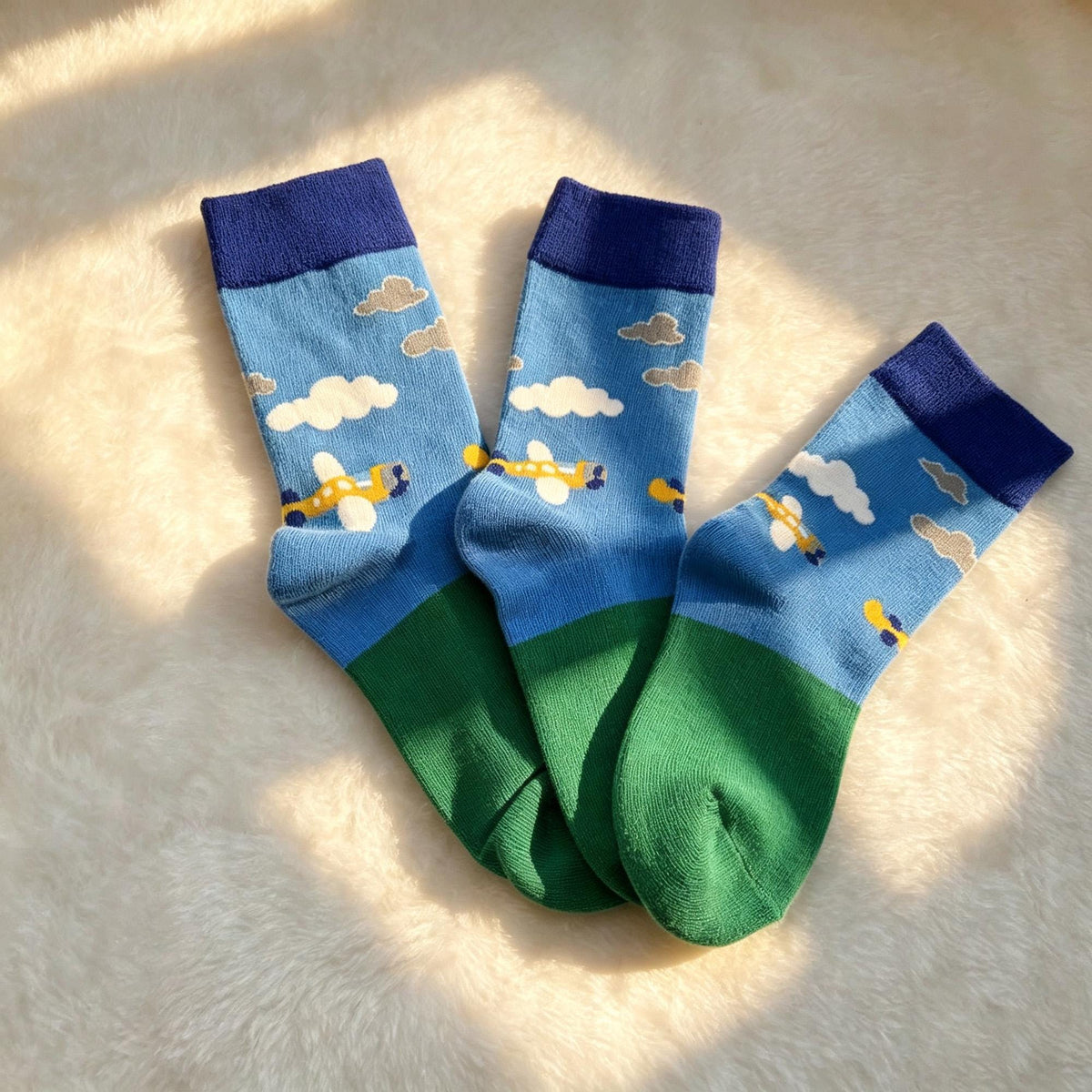 Vehicle Socks for Toddlers, Airplane Car and Carousel Kids Crew Socks, Birthday Gift for Boys and Girls by AnnieColors, view…