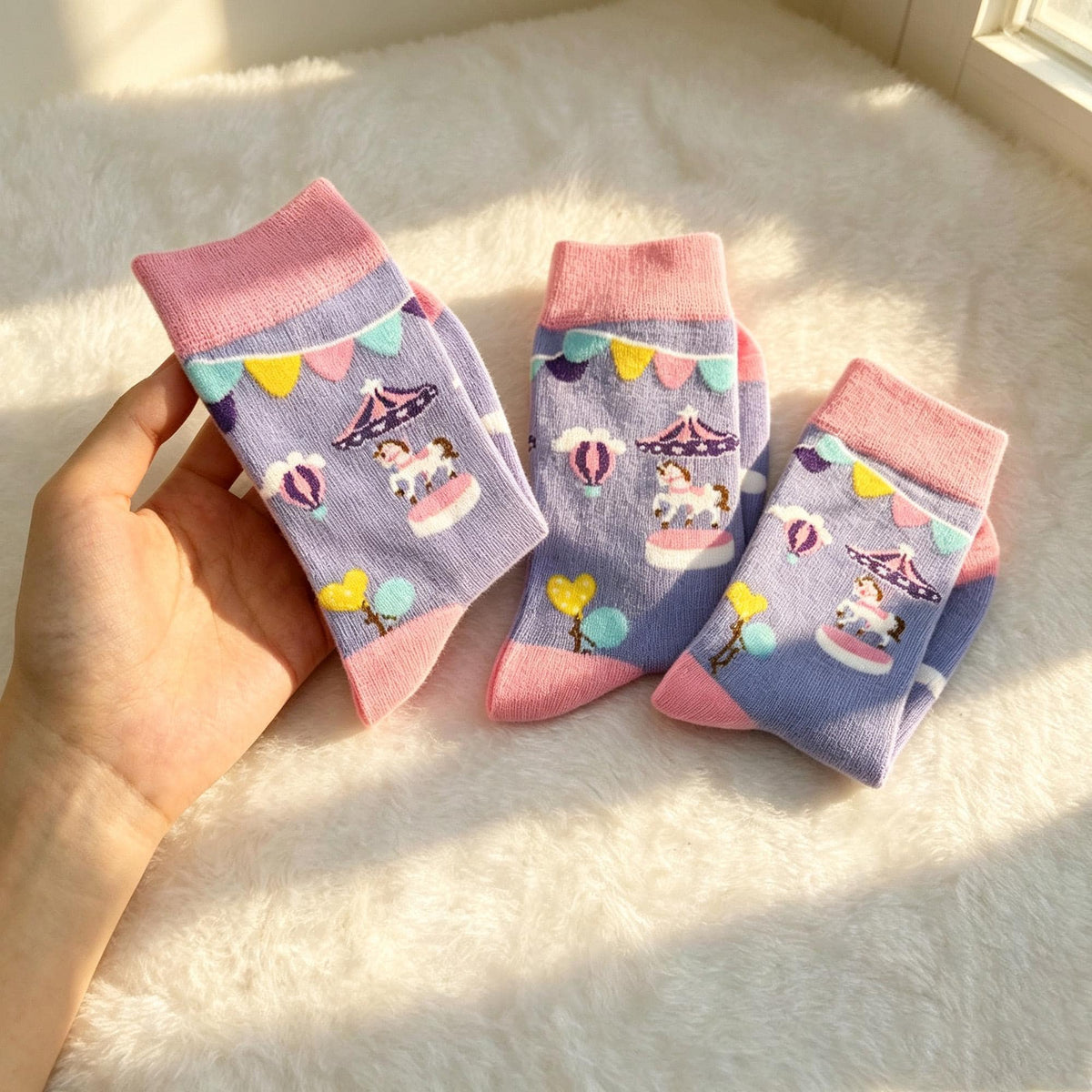 Vehicle Socks for Toddlers, Airplane Car and Carousel Kids Crew Socks, Birthday Gift for Boys and Girls by AnnieColors, view…