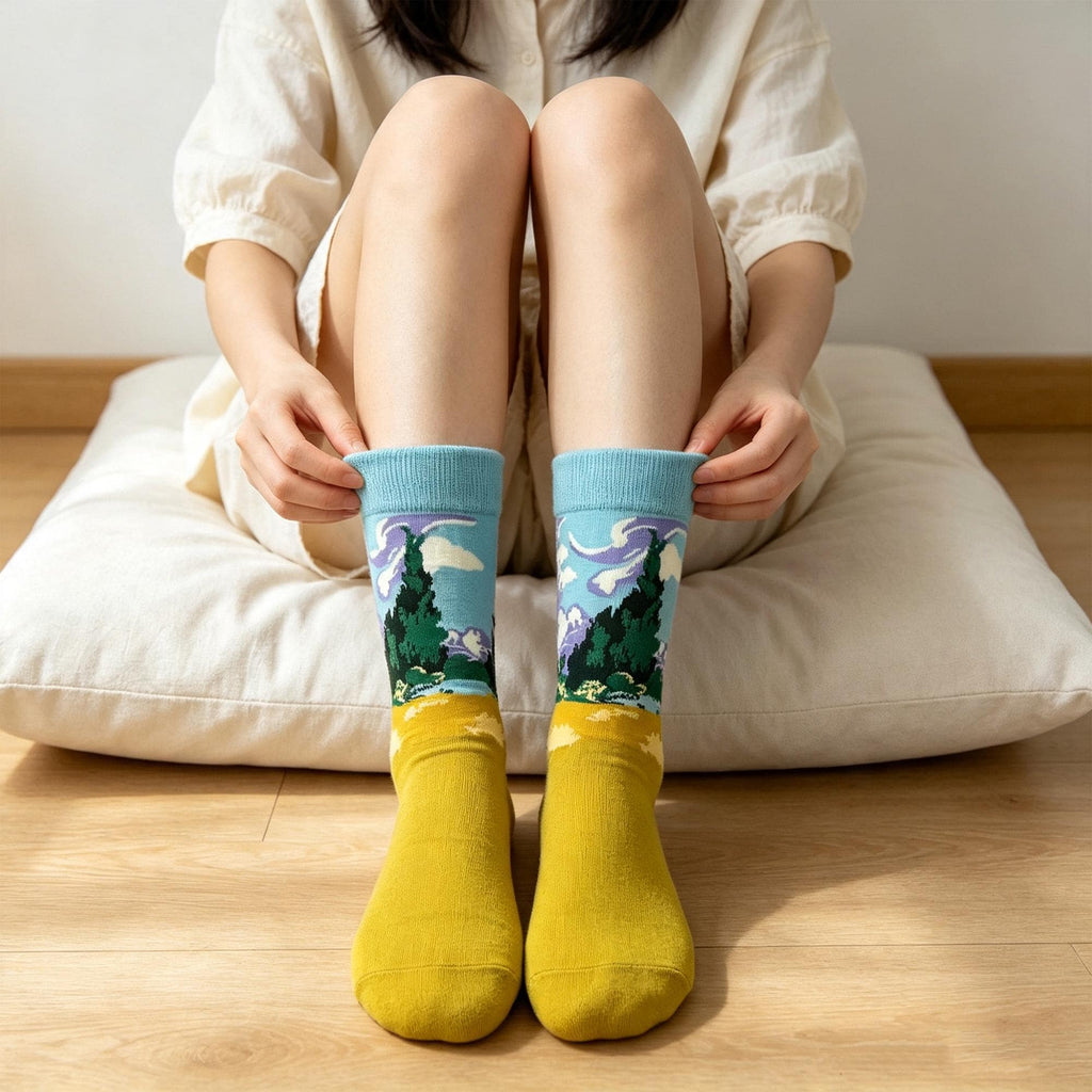 Famous Painting Socks sock collection: Museum Gift for Art Lovers by AnnieColors, view 2