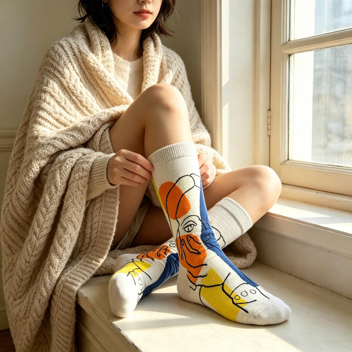 Famous Painting Socks sock collection: Museum Gift for Art Lovers by AnnieColors, view 5
