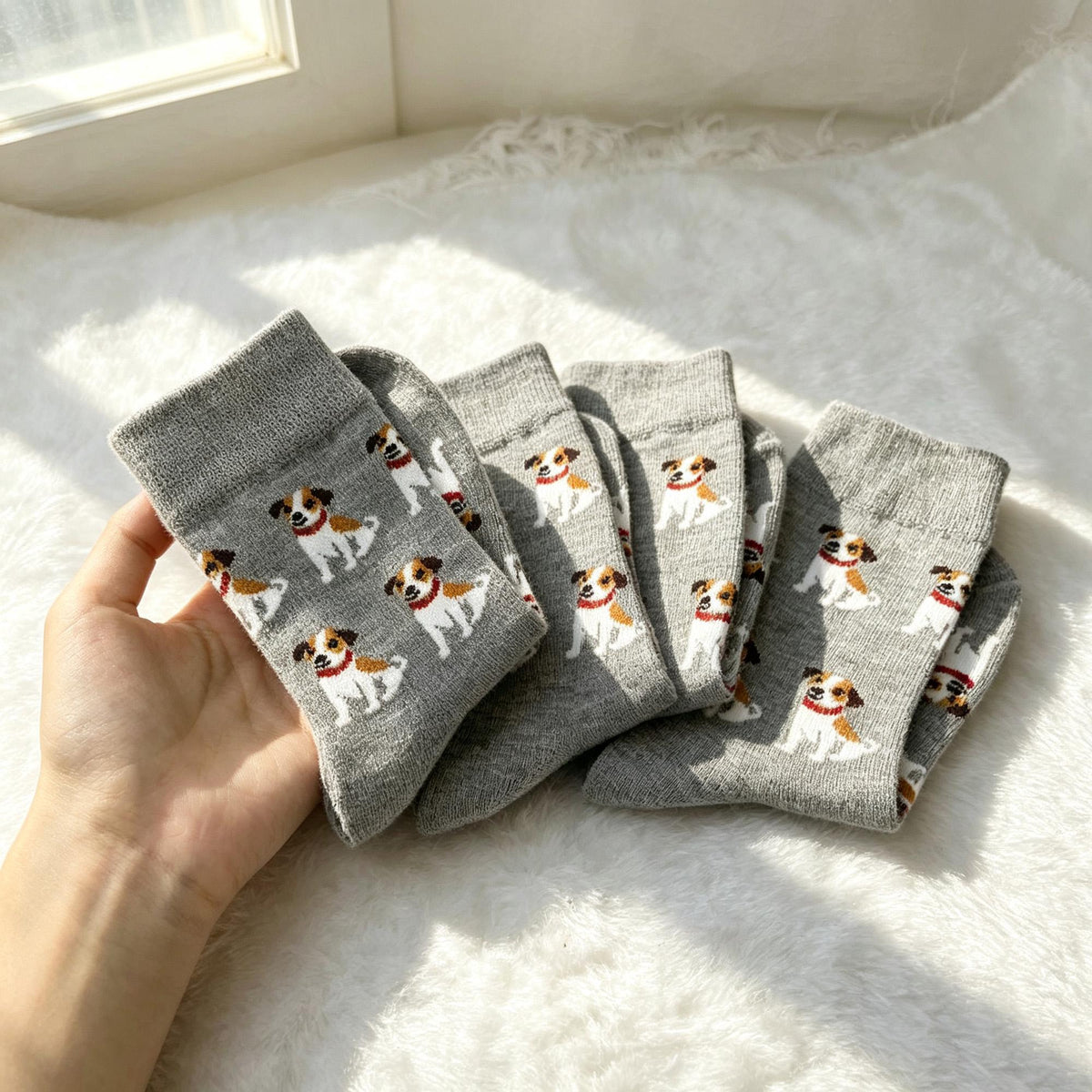 Dog and Tiger Socks for Toddlers, Colorful Animal Crew Socks, Kids Birthday Gift by AnnieColors, view 3