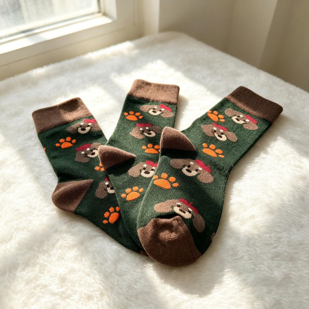 Dog and Tiger Socks for Toddlers, Colorful Animal Crew Socks, Kids Birthday Gift by AnnieColors, view 5