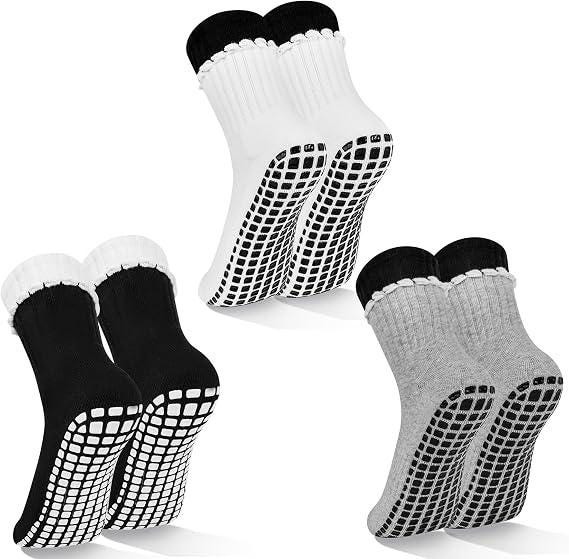Pilates Grip Socks: Non - Slip Cotton Crew for Reformer and Barre by AnnieColors, view 6