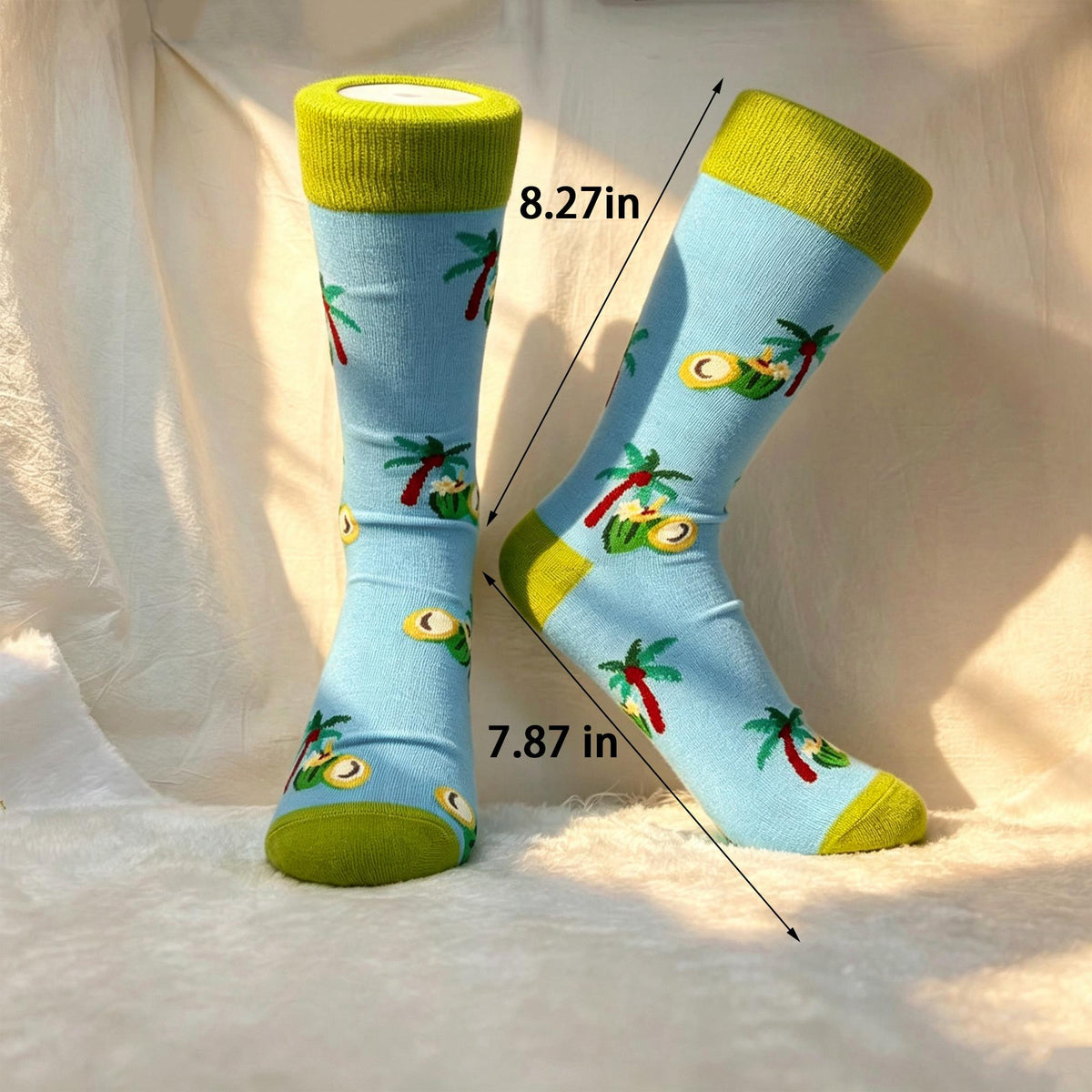 Red Panda and Tropical Bird Socks, Personalized Nature Crew Socks, Custom Gift by AnnieColors, view 7
