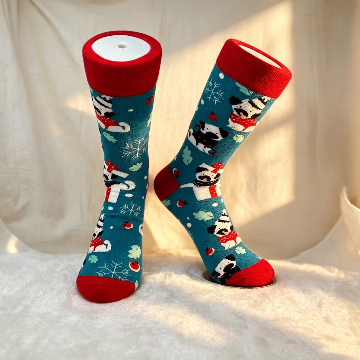 Christmas Socks sock collection for Women, Five Festive Crew Socks, Secret Santa Gift by AnnieColors, view 10