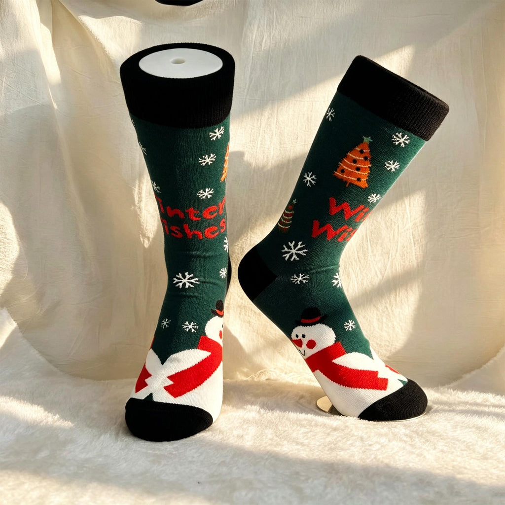 Christmas Socks sock collection for Women, Five Festive Crew Socks, Secret Santa Gift by AnnieColors, view 8