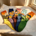 Van Gogh Socks sock collection, Sunflower and Portrait Art Crew Socks, Art Teacher Gift by AnnieColors