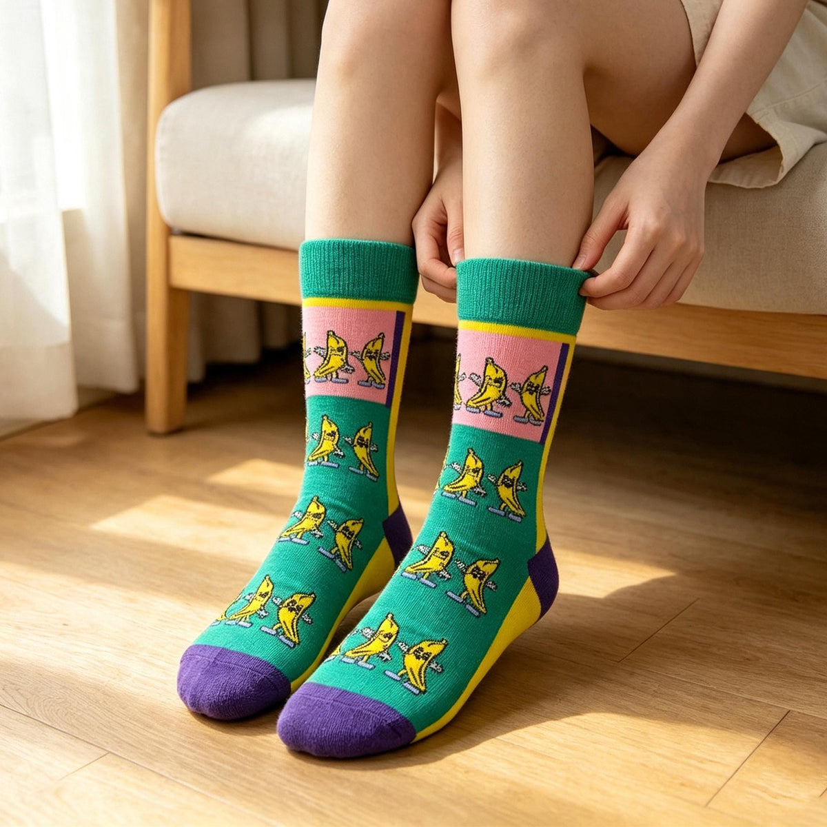 Chef Socks Gift sock collection, Funny Cartoon Cook Crew Socks, Culinary School Gift by AnnieColors, view 2