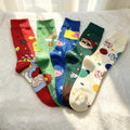 Colorful Cartoon Socks sock collection, Personalized Graphic Crew Socks, Five Pair Streetwear Gift by AnnieColors