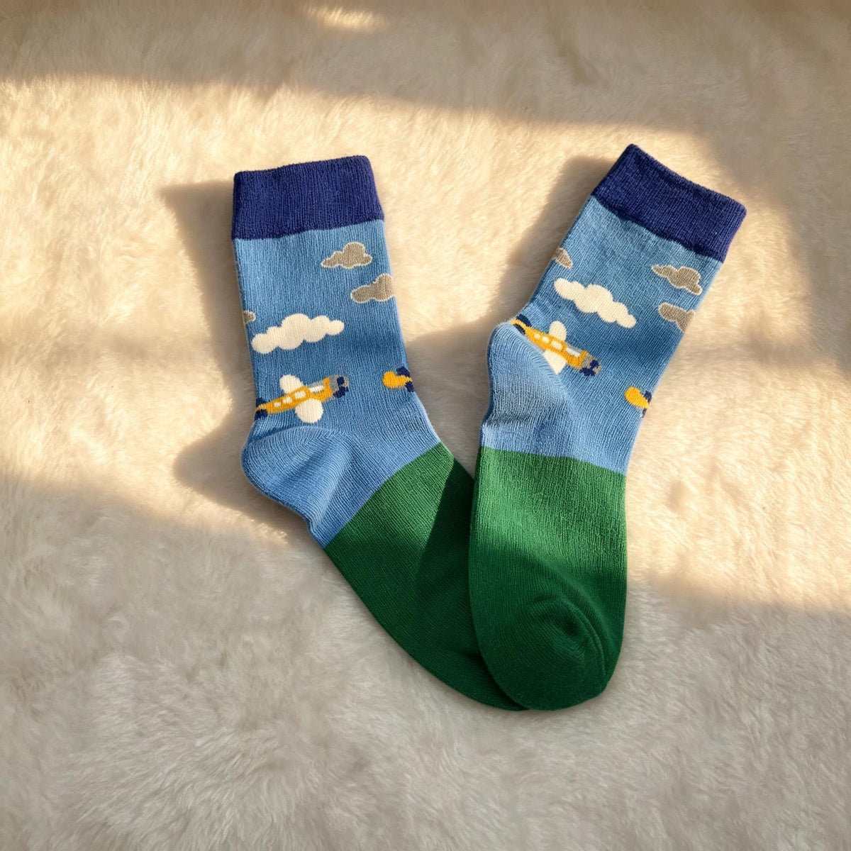 Vehicle Socks for Toddlers, Airplane Car and Carousel Kids Crew Socks, Birthday Gift for Boys and Girls by AnnieColors, view…
