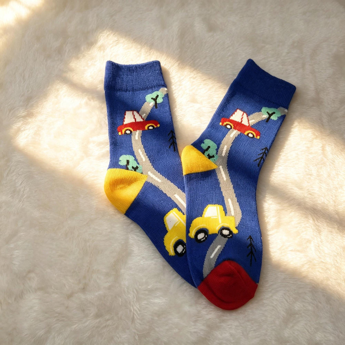 Vehicle Socks for Toddlers, Airplane Car and Carousel Kids Crew Socks, Birthday Gift for Boys and Girls by AnnieColors, view…