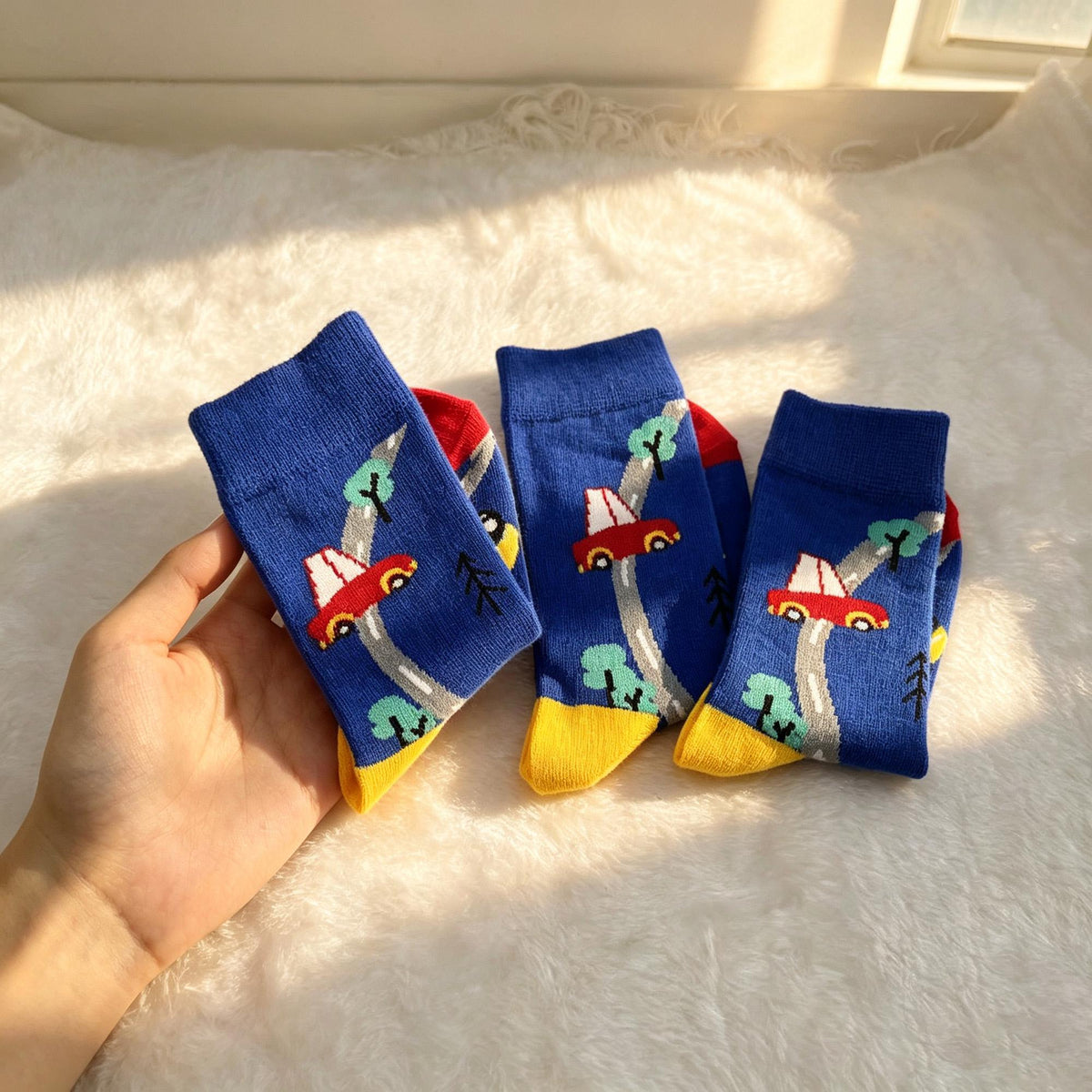 Vehicle Socks for Toddlers, Airplane Car and Carousel Kids Crew Socks, Birthday Gift for Boys and Girls by AnnieColors, view…