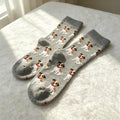 Dog and Tiger Socks for Toddlers, Colorful Animal Crew Socks, Kids Birthday Gift by AnnieColors