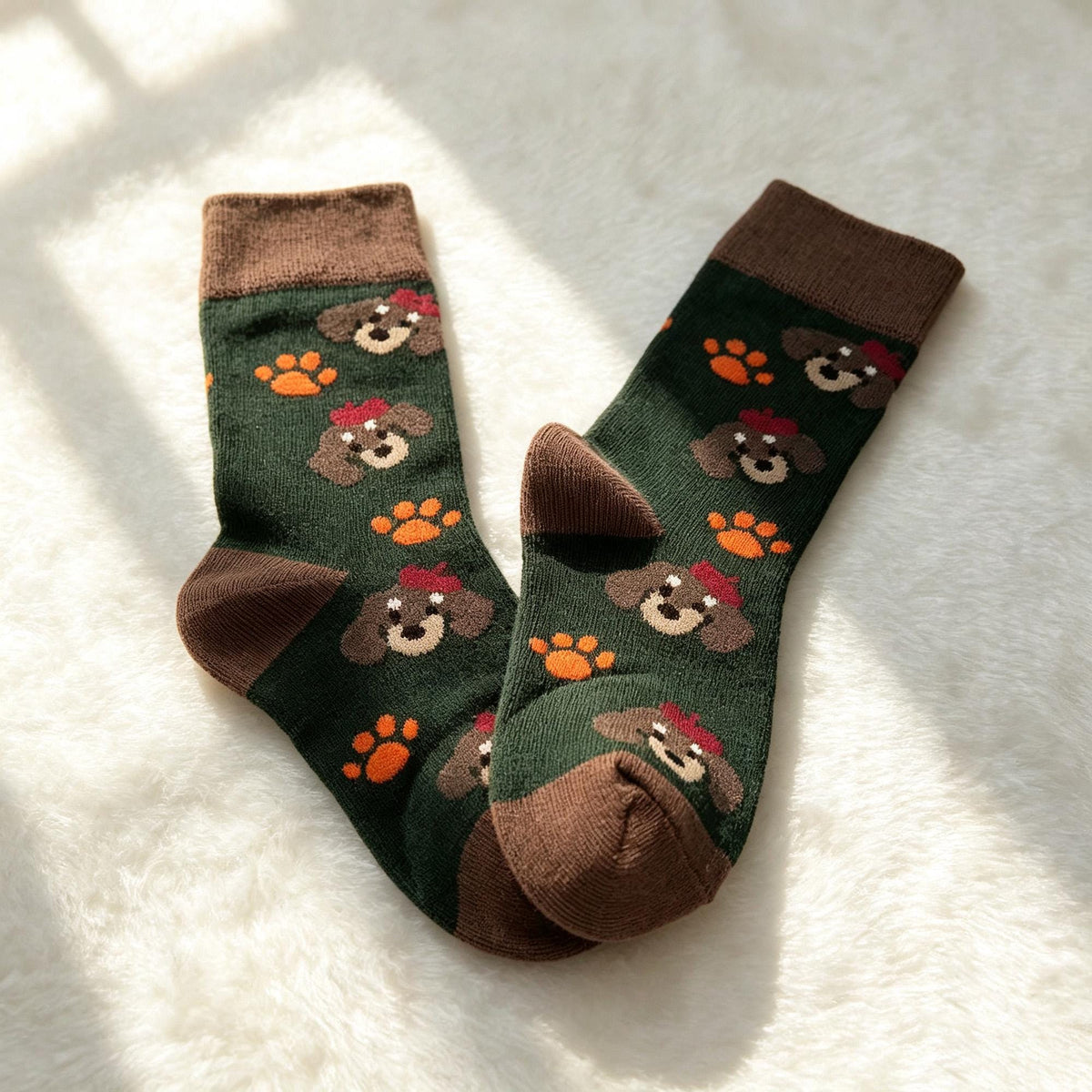 Dog and Tiger Socks for Toddlers, Colorful Animal Crew Socks, Kids Birthday Gift by AnnieColors, view 4