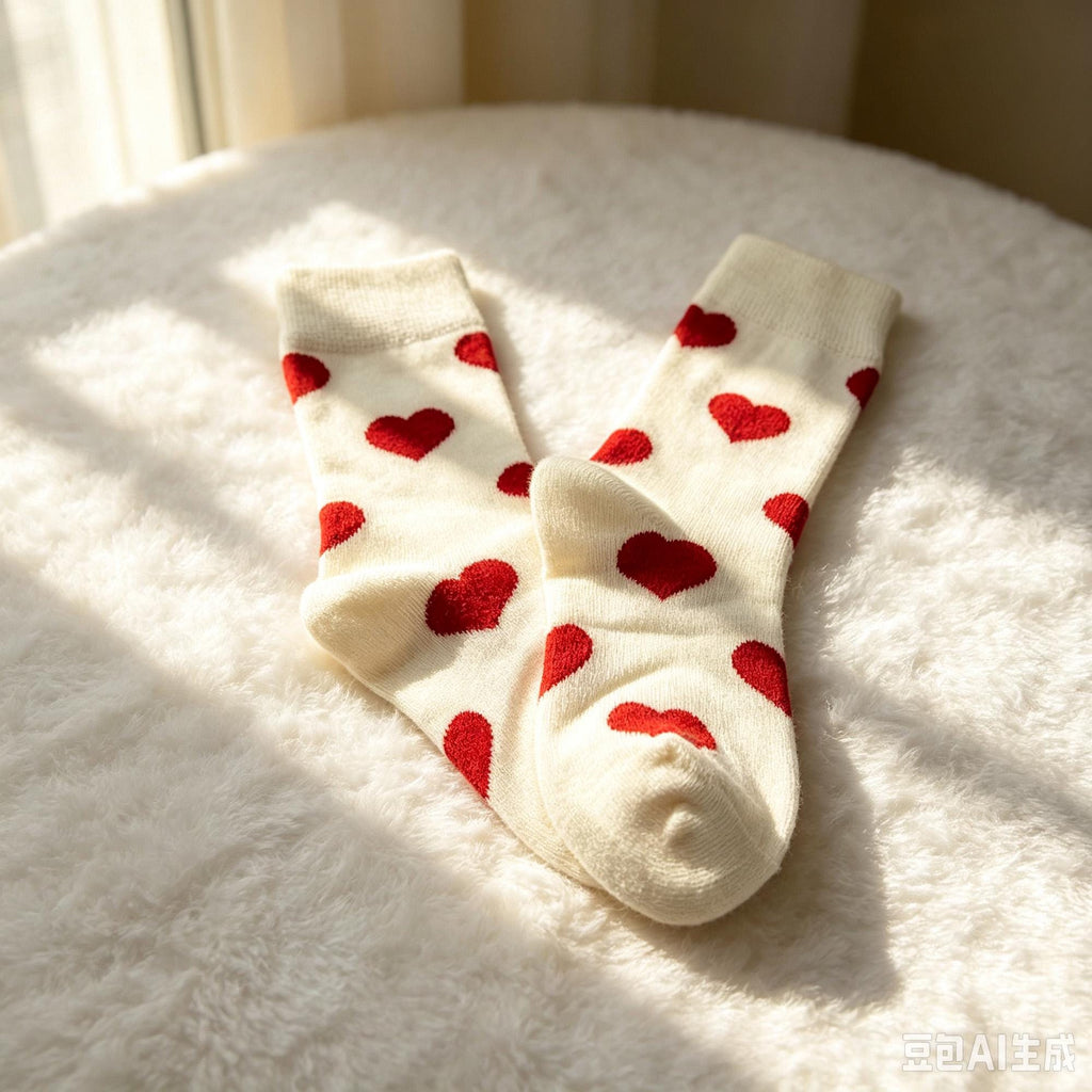 Toddler Patterned Socks, Heart Ice Cream Mushroom Kids Crew Socks, Birthday Gift by AnnieColors, view 5