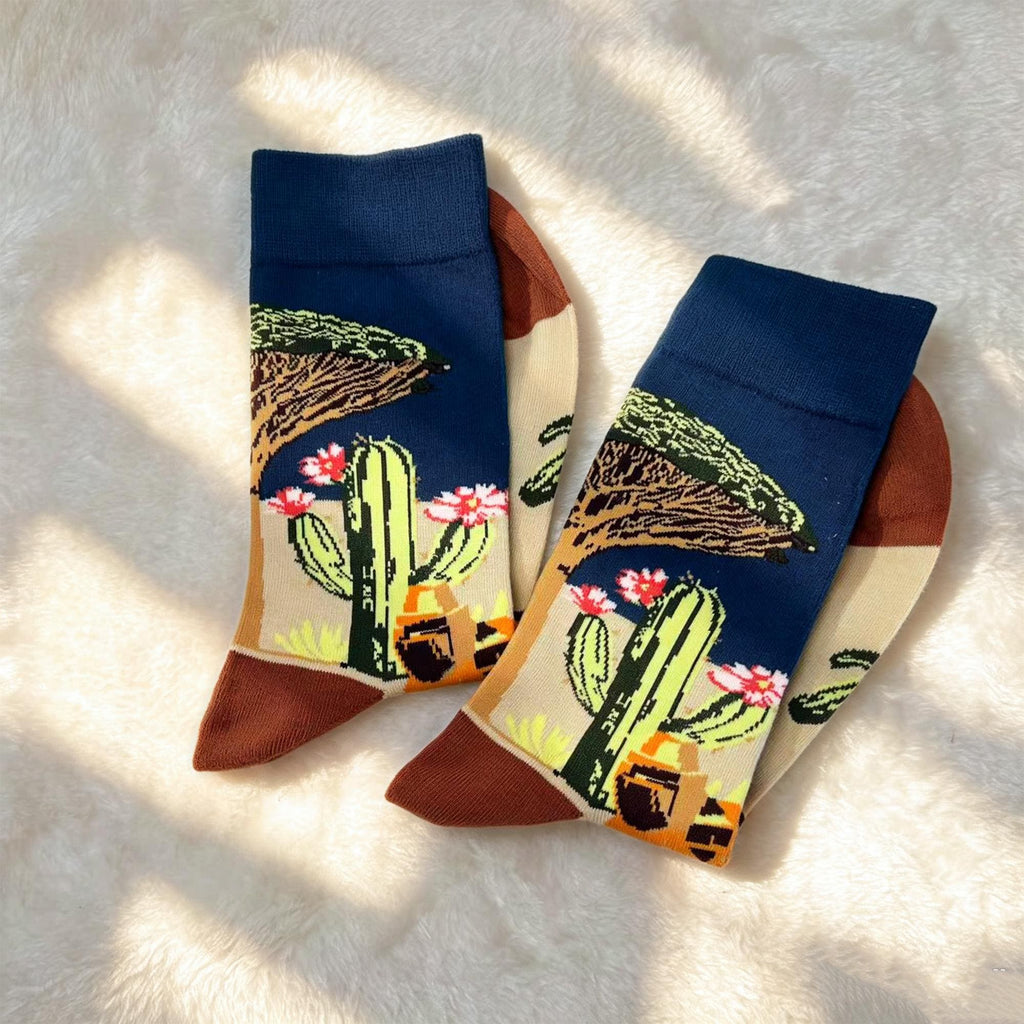 Scenic Landscape Crew Socks, Travel Art & Holiday Novelty Hosiery by AnnieColors, view 10