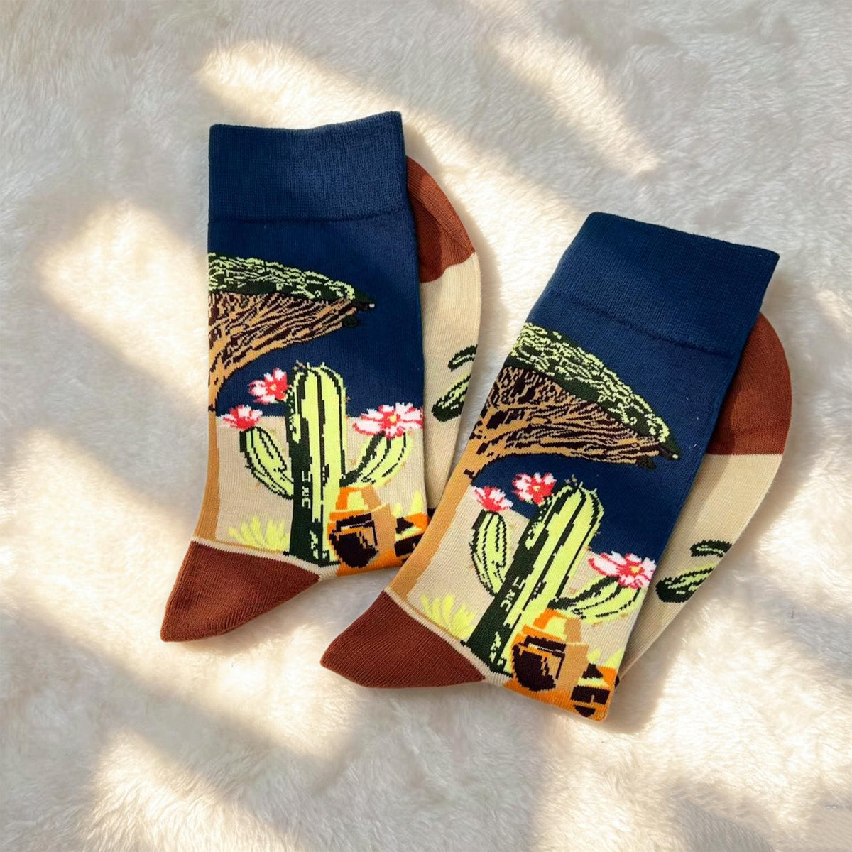 Scenic Landscape Crew Socks, Travel Art & Holiday Novelty Hosiery by AnnieColors, view 10